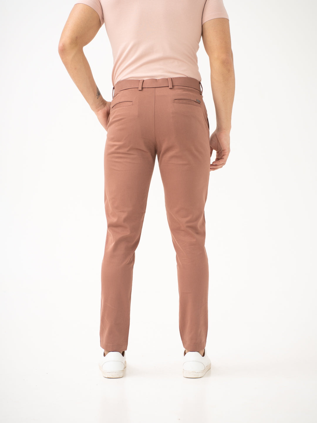 Terracotta Brown Slim Fit Stretch Chinos