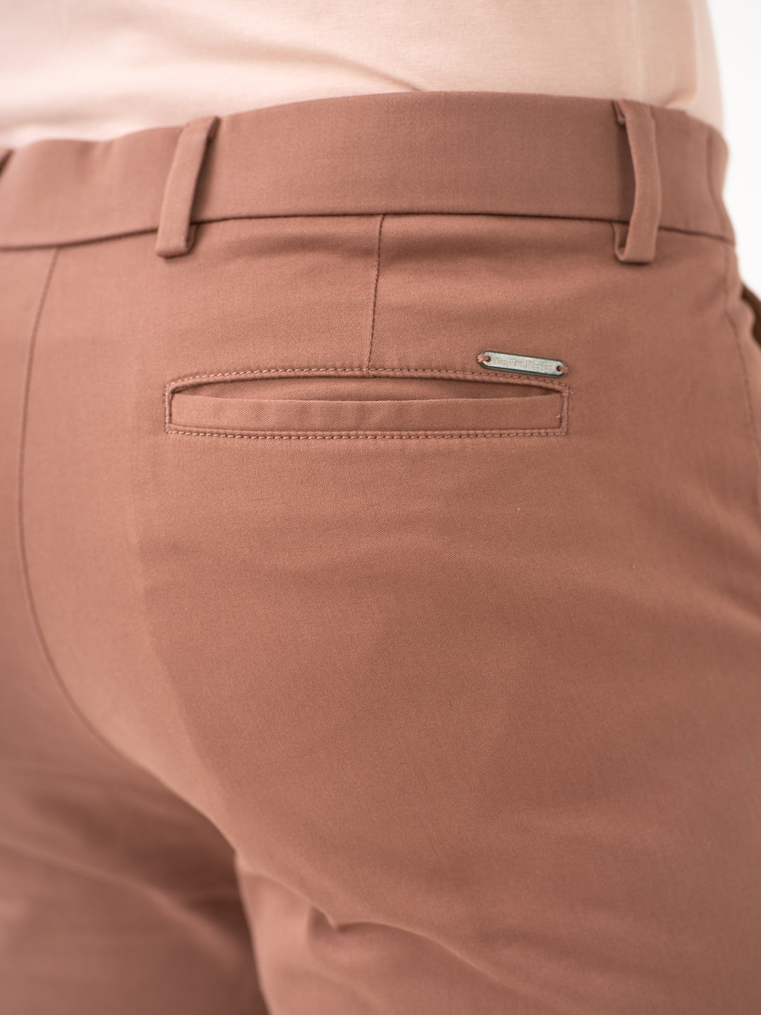 Terracotta Brown Slim Fit Stretch Chinos