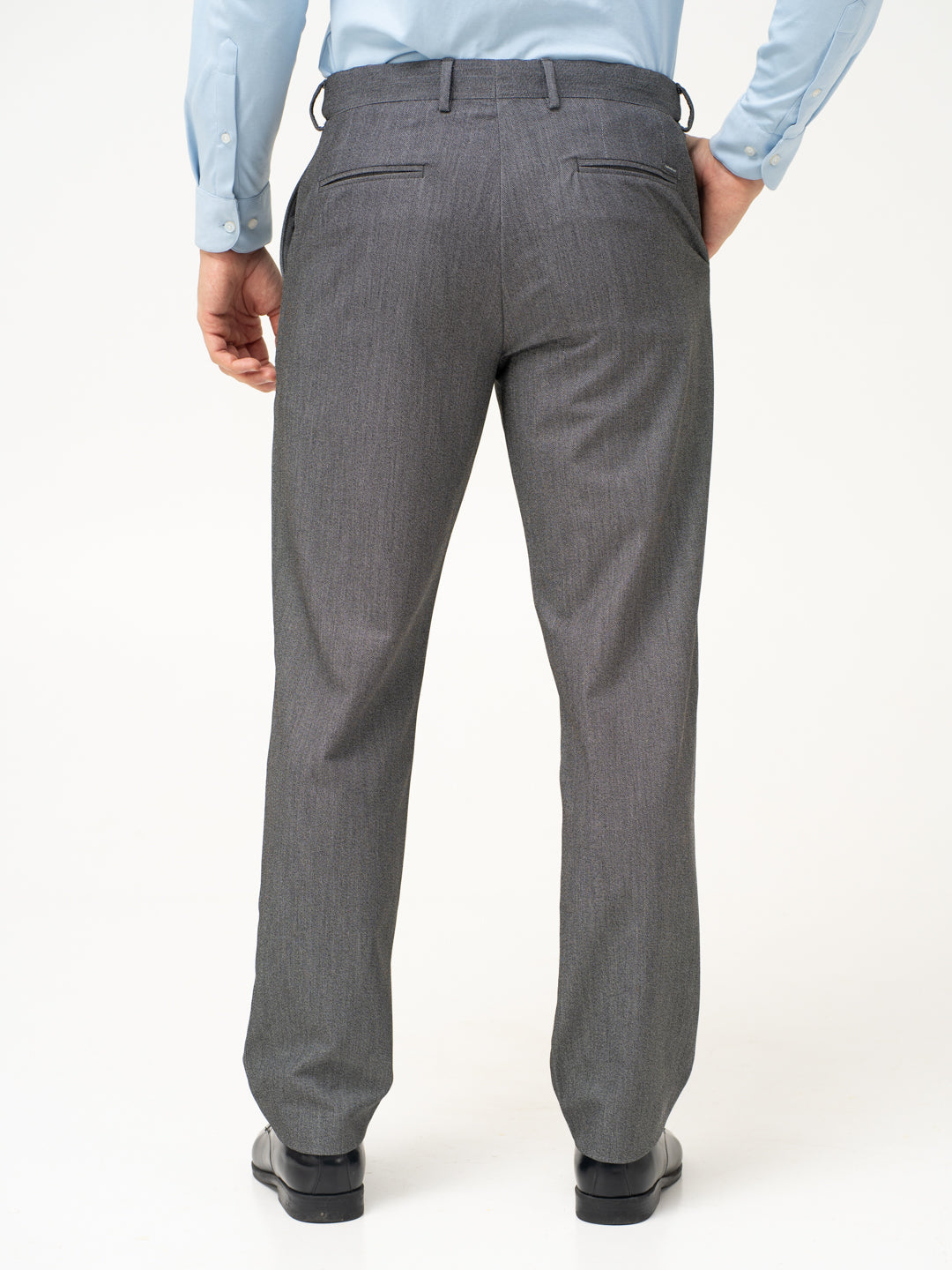 Tarmac Black & White Textured Water Repellent Relaxed Fit Stretch Formal Pants