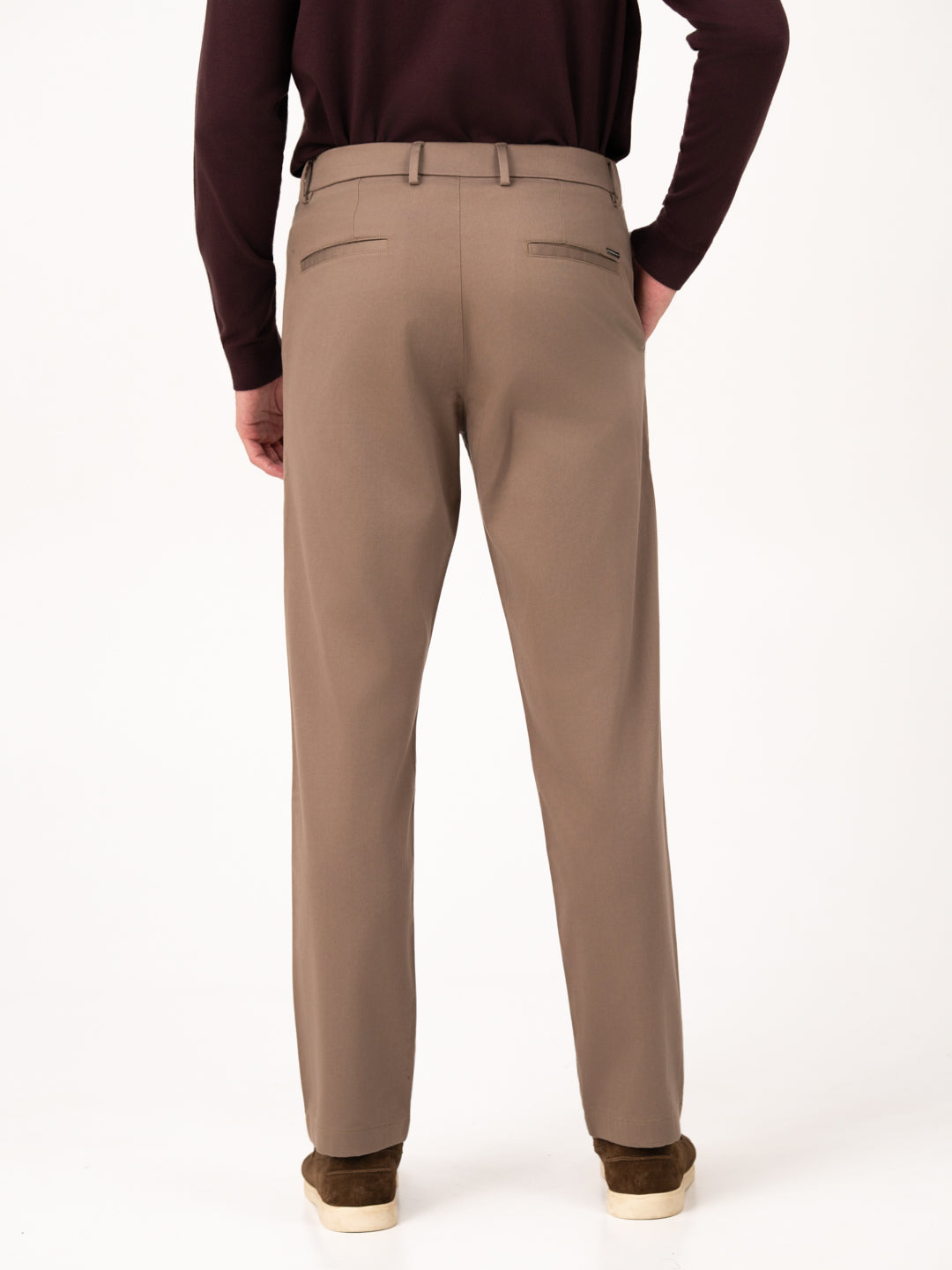 Terranova Khaki Relaxed Fit Stretch Chinos for Men