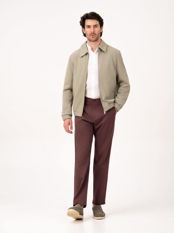 Cognora Brown Relaxed Fit Stretch Chinos for Men
