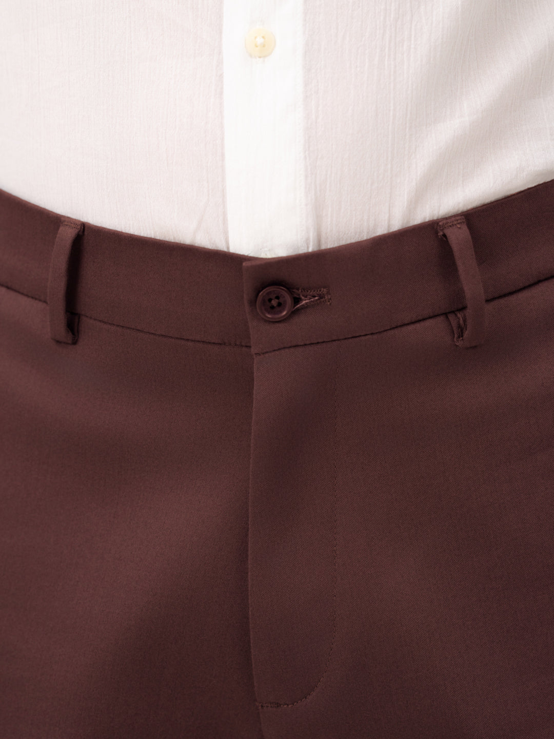Cognora Brown Relaxed Fit Stretch Chinos for Men