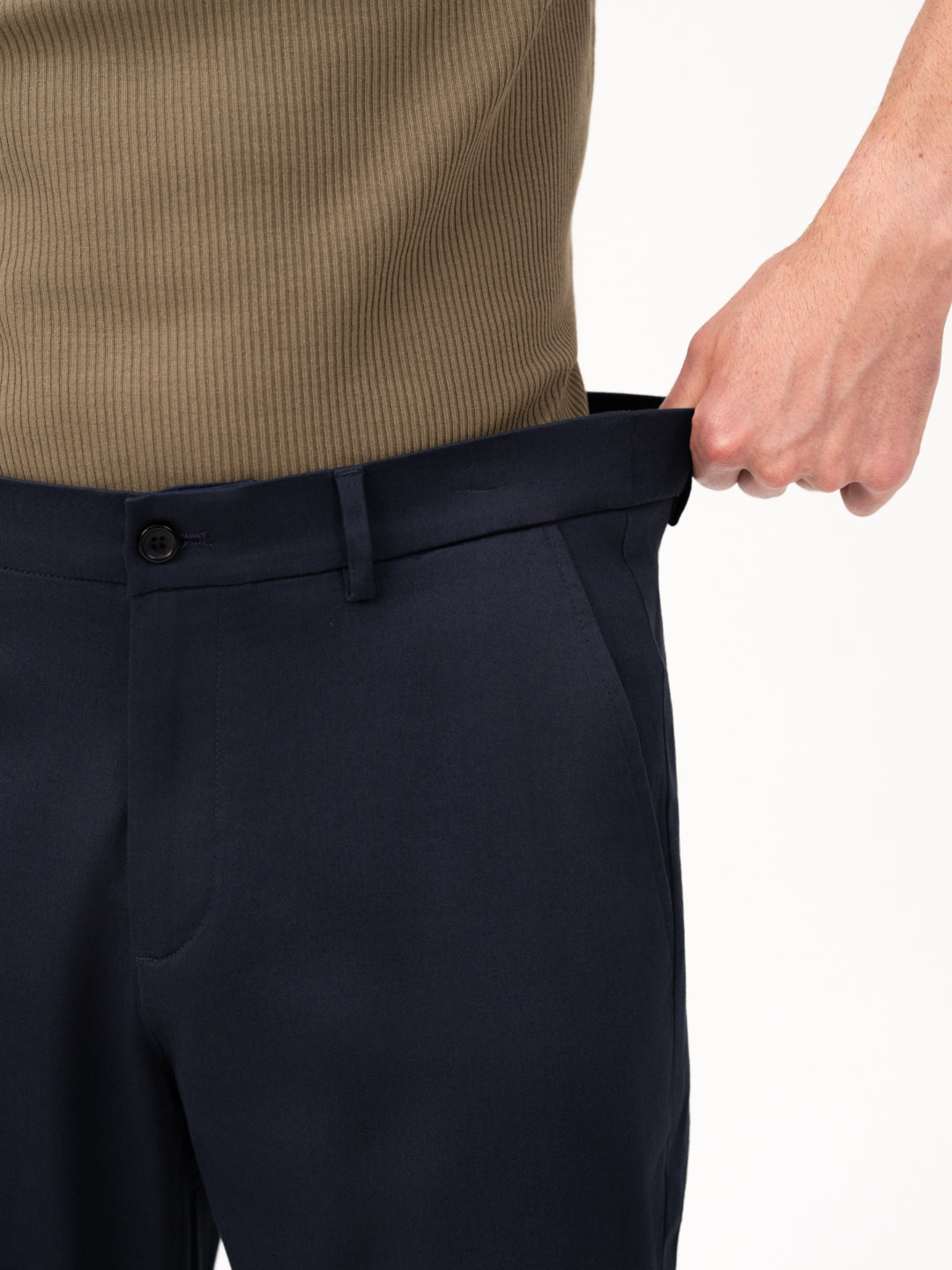 Celestra Navy Relaxed Fit Stretch Chinos for Men