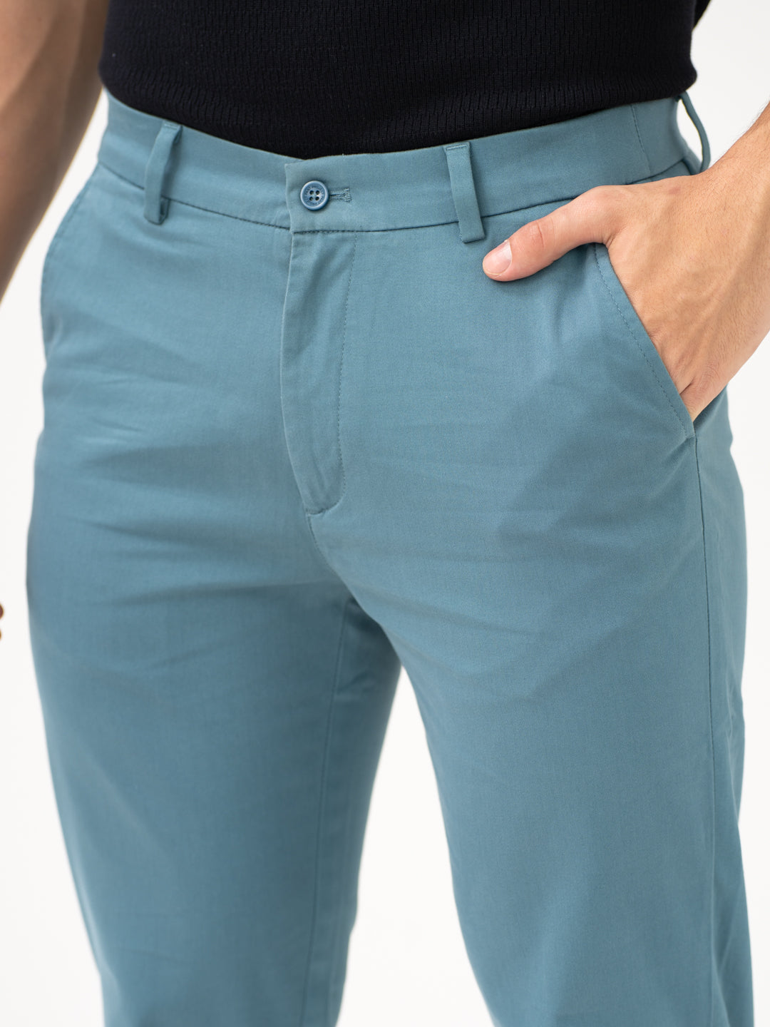 Tropical Turquoise Slim Fit Stretch Chinos