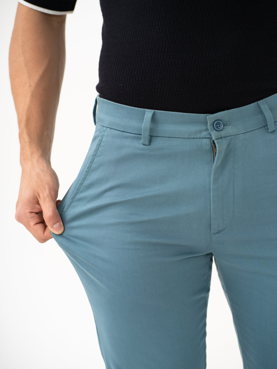 Tropical Turquoise Slim Fit Stretch Chinos