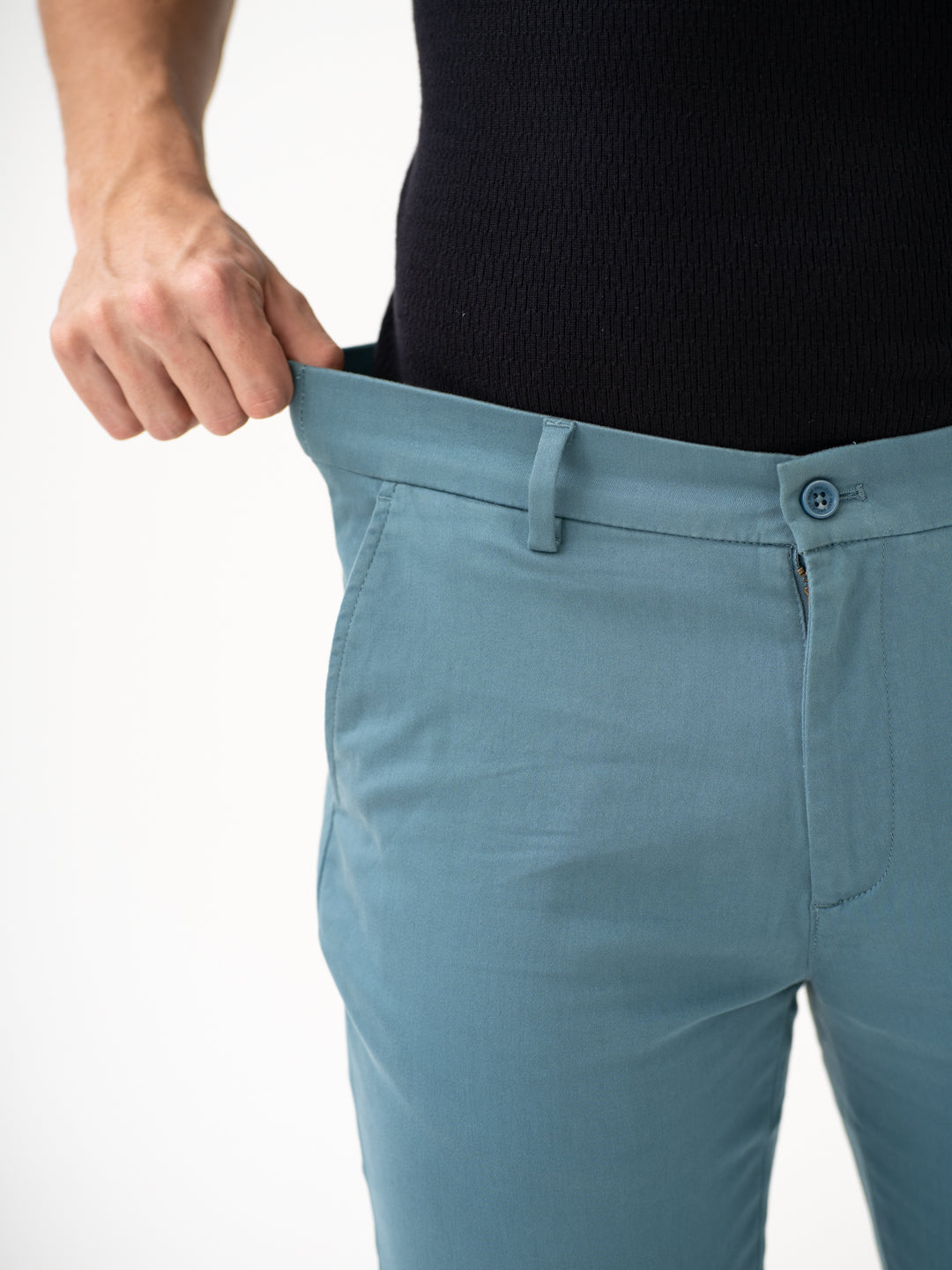 Tropical Turquoise Slim Fit Stretch Chinos