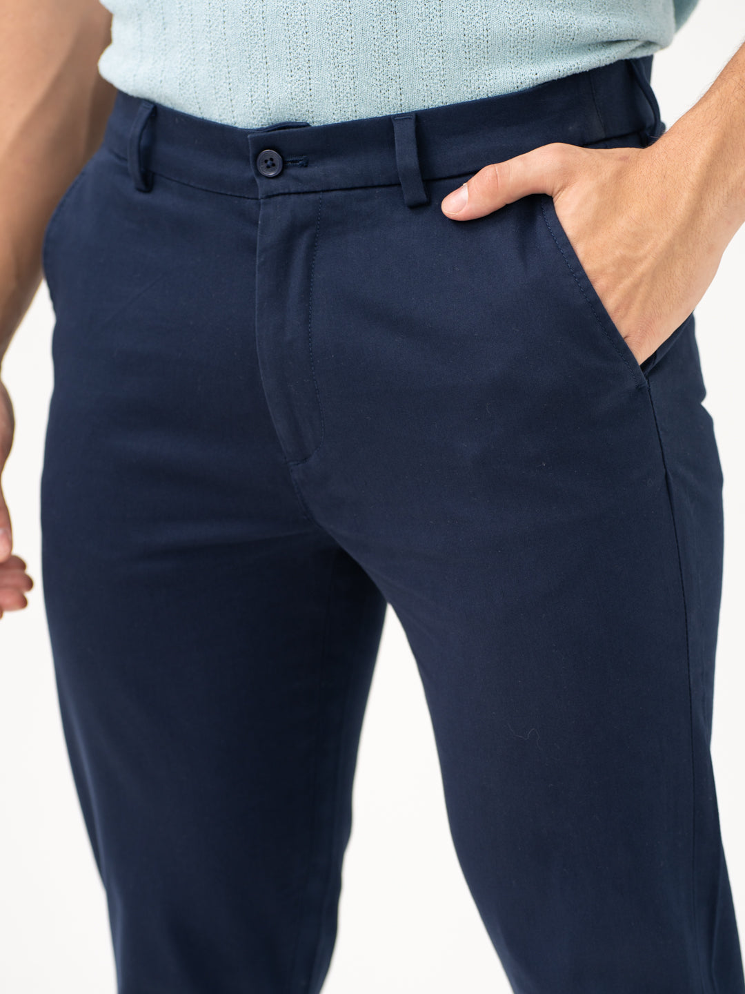 Rink Blue Slim Fit Stretch Chinos