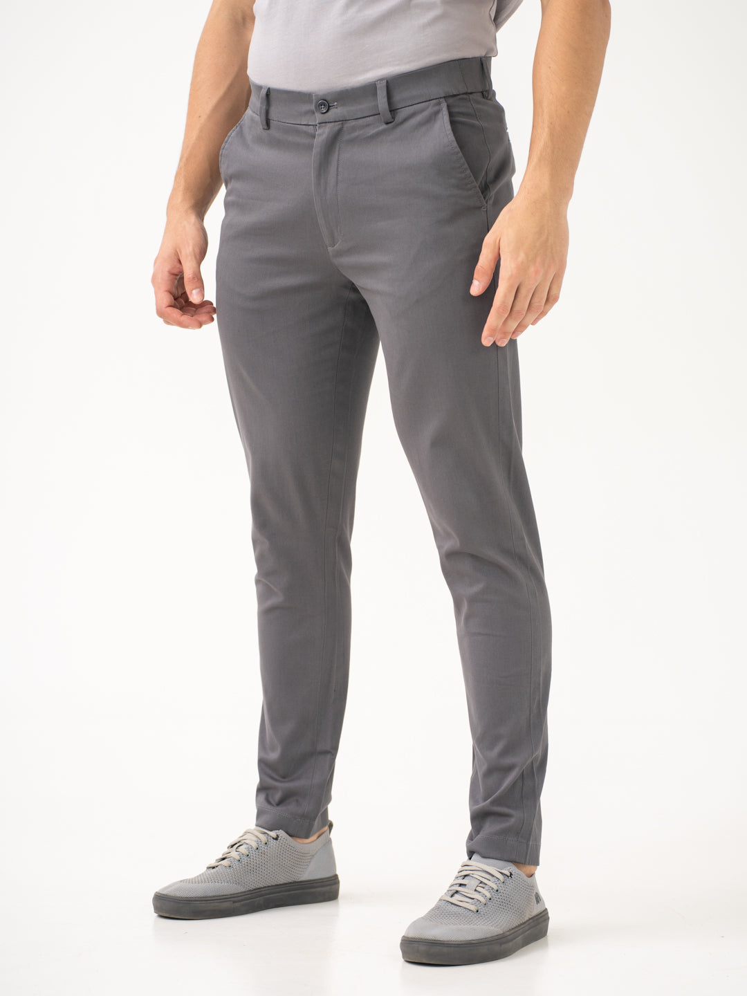Goal Grey Slim Fit Stretch Chinos