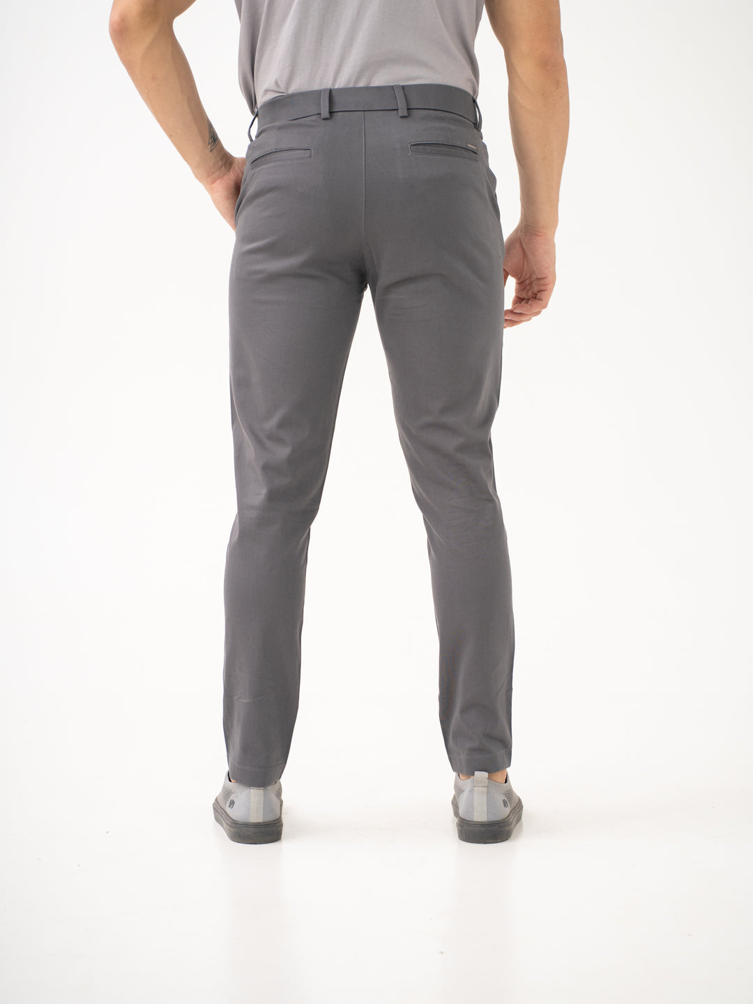 Goal Grey Slim Fit Stretch Chinos