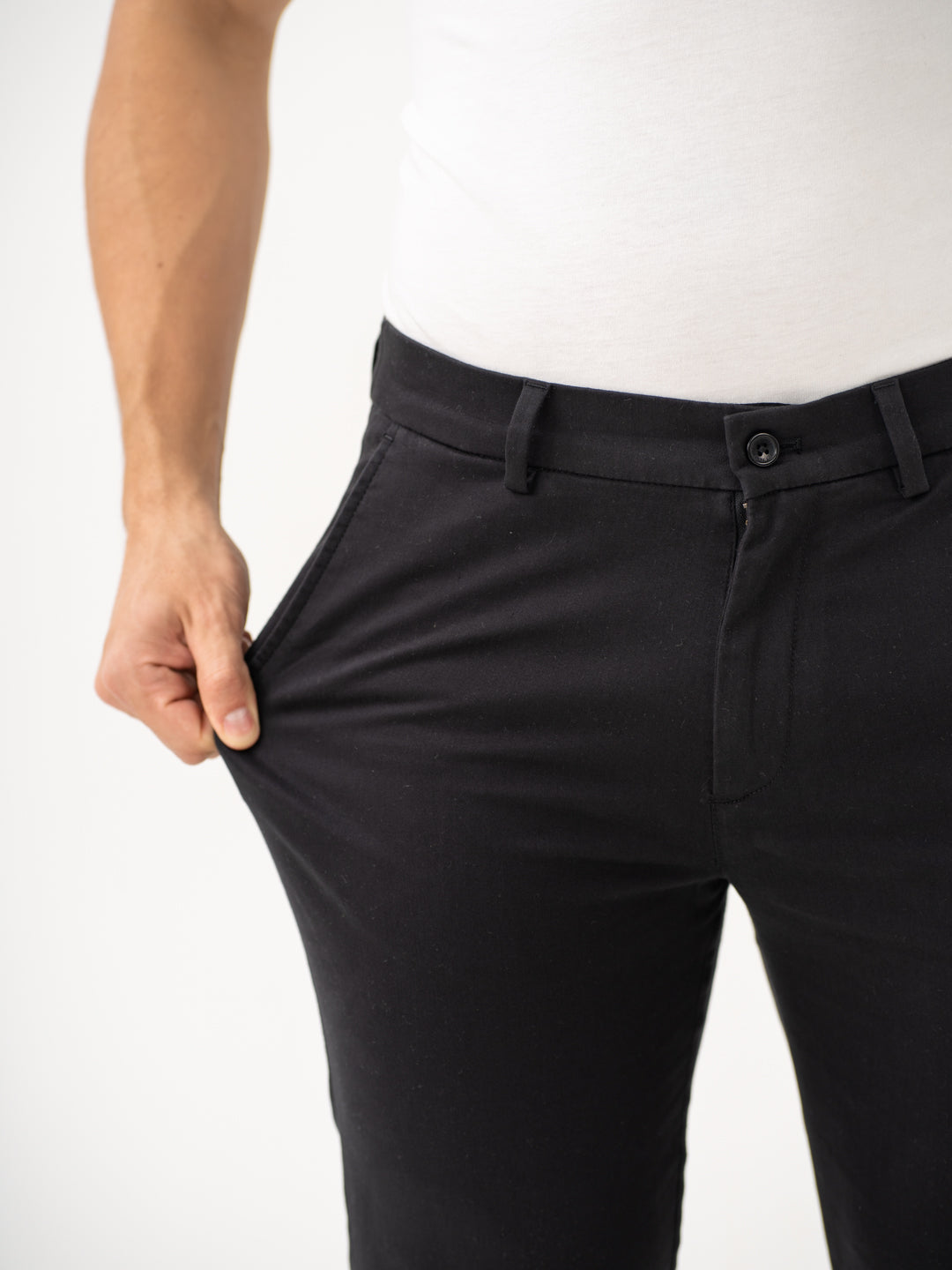 Box Black Slim Fit Stretch Chinos