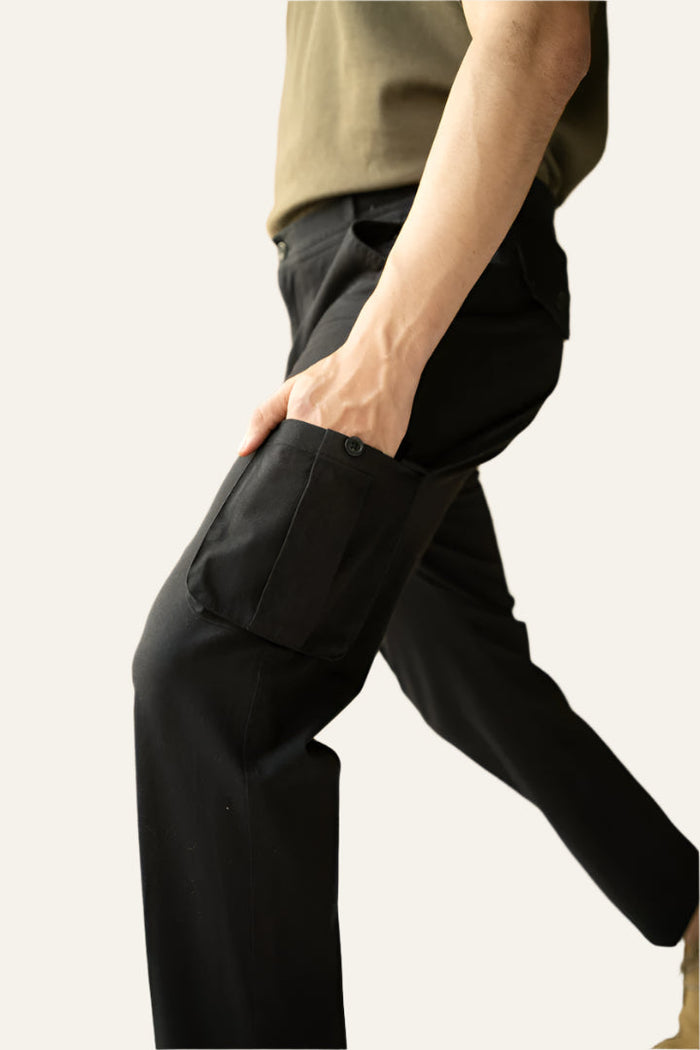 Black Shadow Stretch Cargo Pants