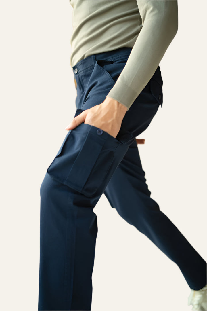 Classic Navy Stretch Cargo Pants