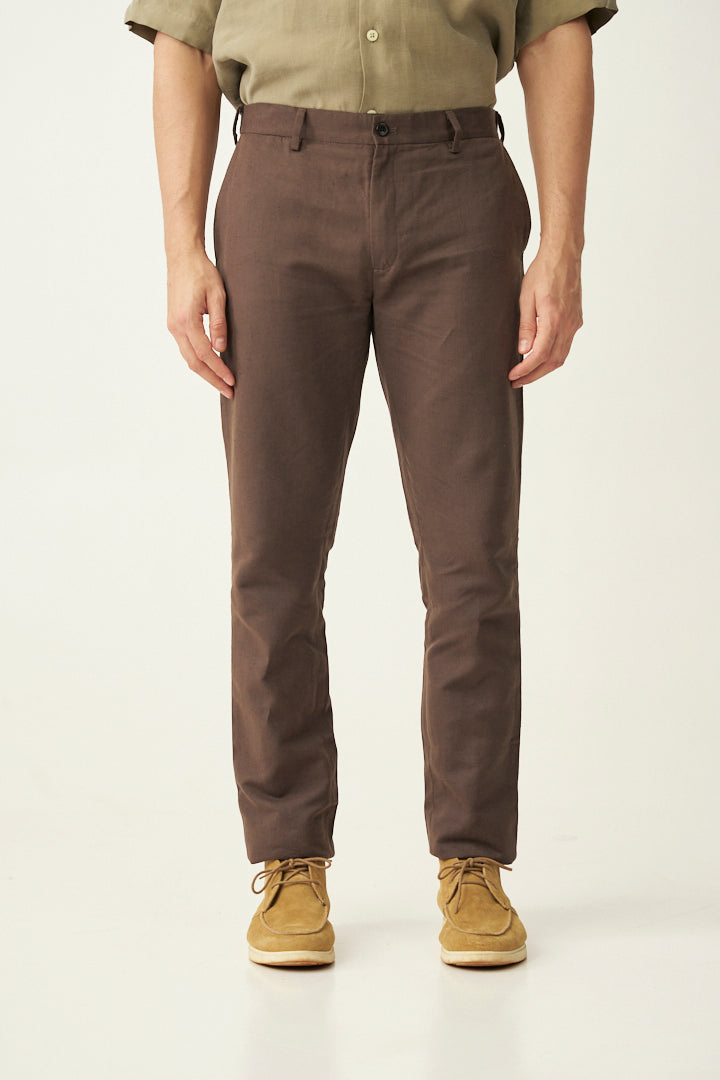 Mud Brown Linen Pants