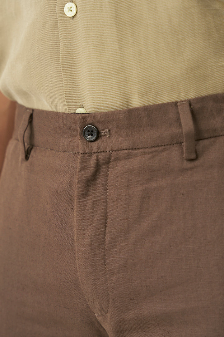 Mud Brown Linen Pants