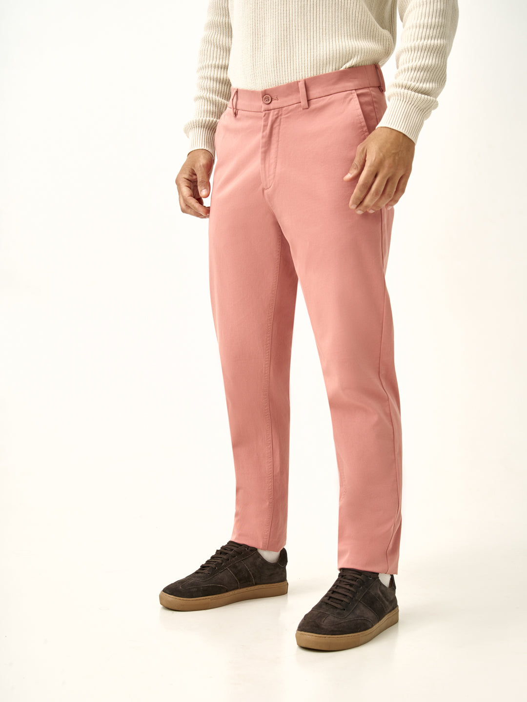 Dive Pink Slim Fit Stretch Chinos