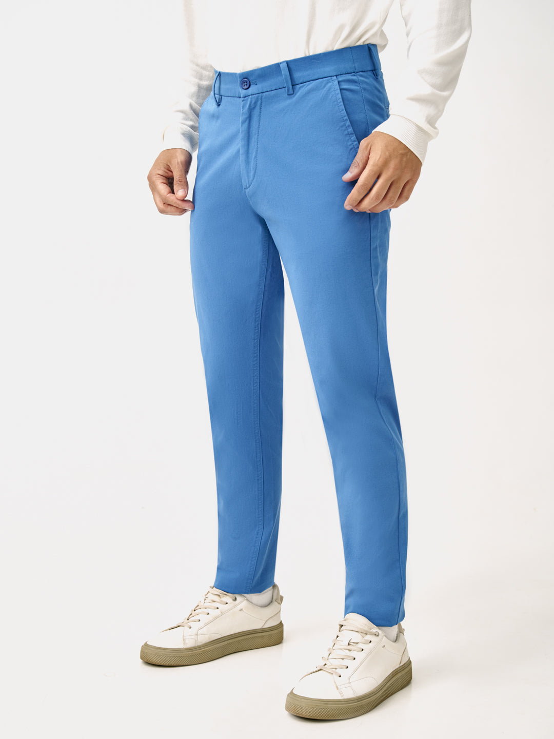 Track Blue Slim Fit Stretch Chinos