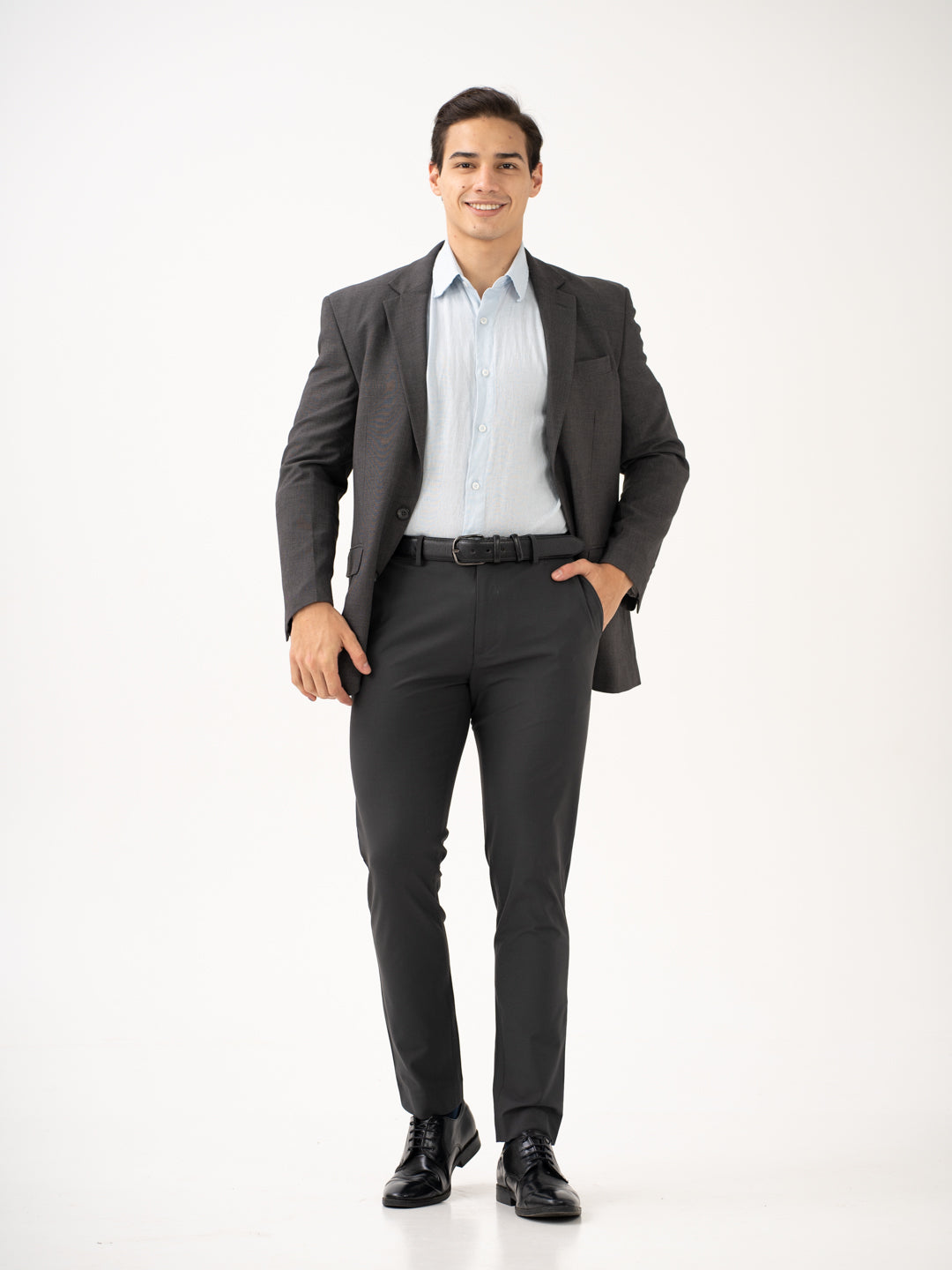 Timeless Grey Slim Fit Stretch Formal Pants