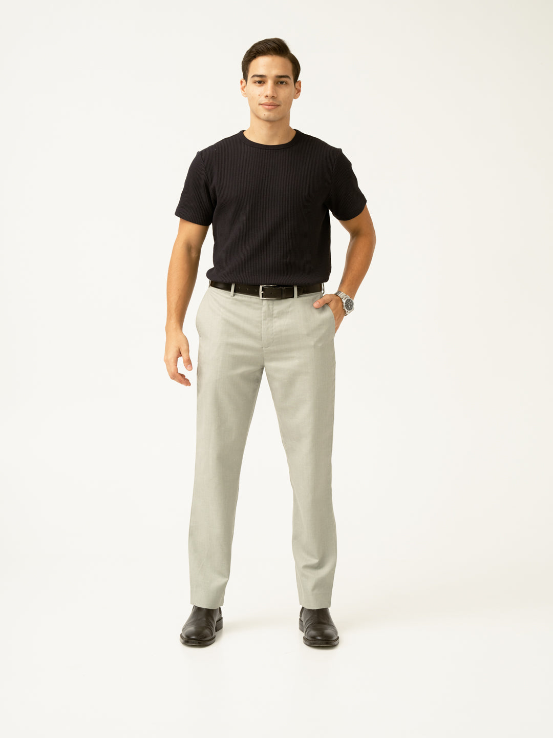 Galle Green Tropical Wool Linen Pants