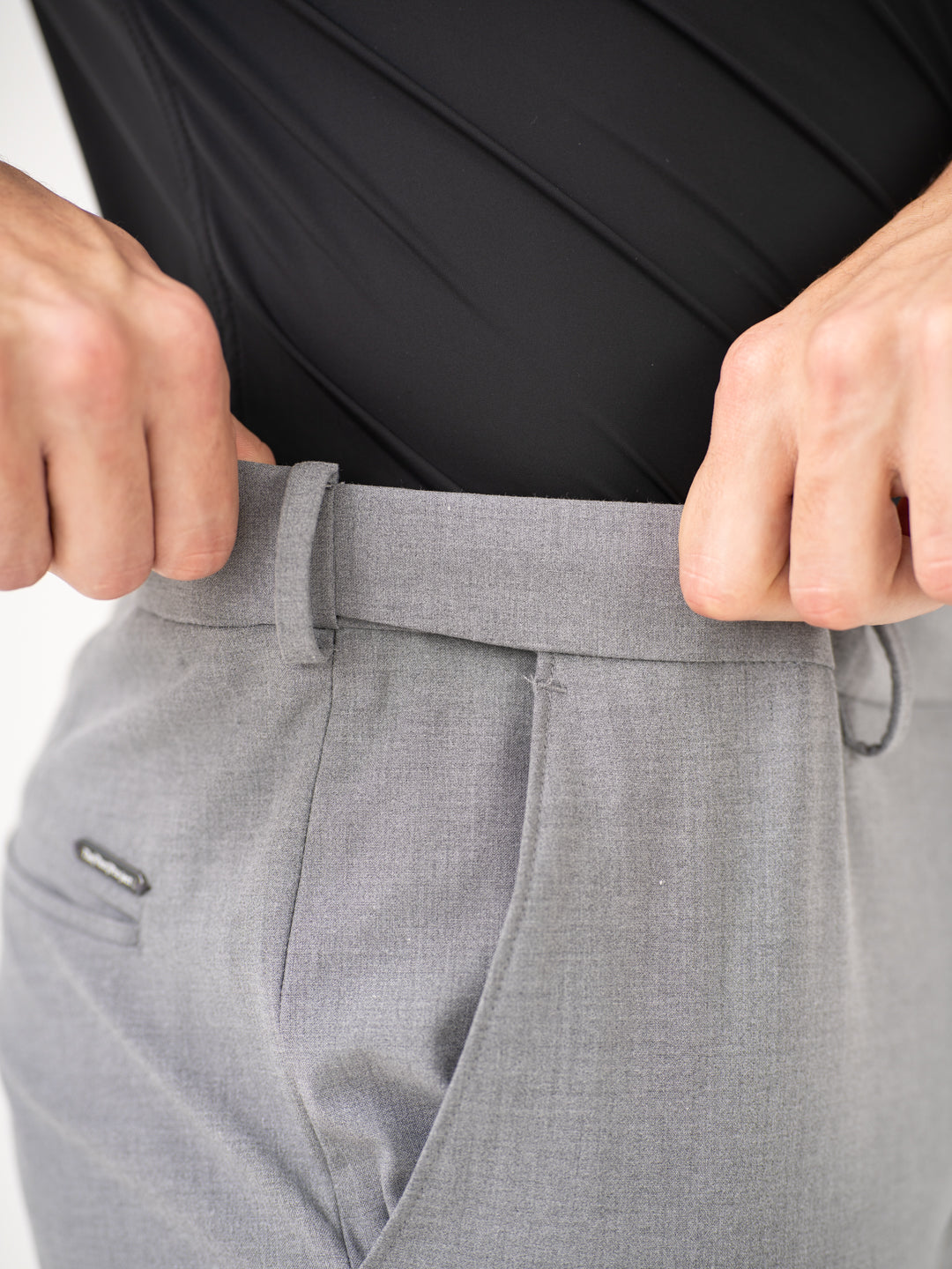 Effortless Grey Slim Fit Stretch Formal Pants