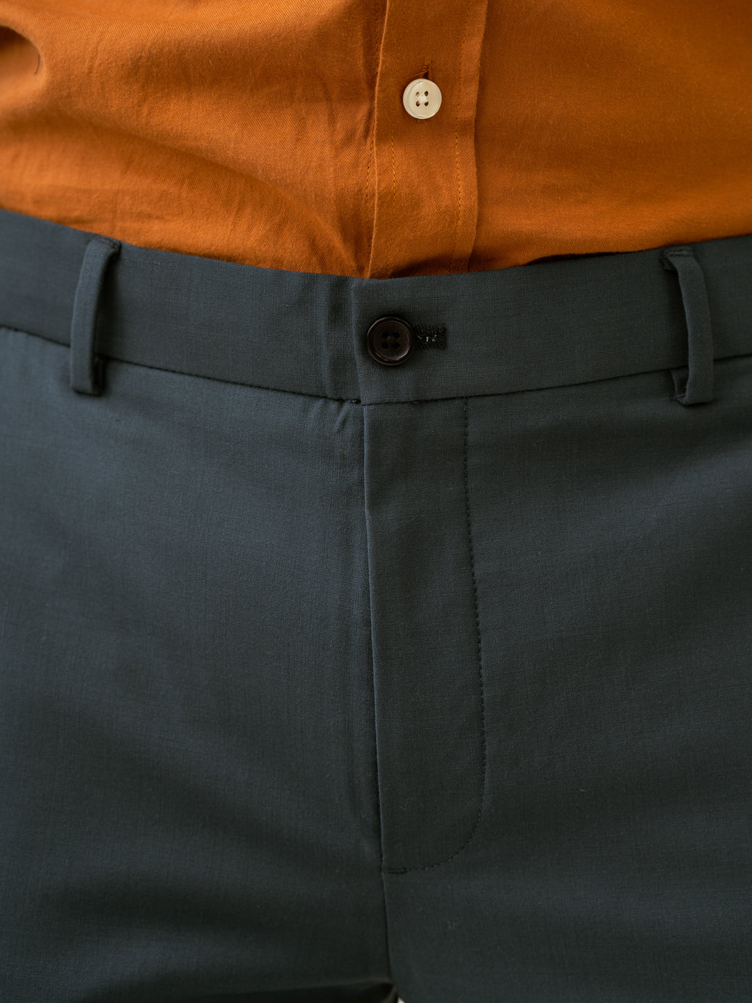 Bottle Green Merino Wool Pants