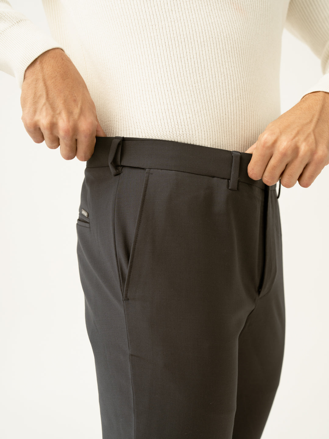 Geneva Grey Luxury Merino Wool Pants