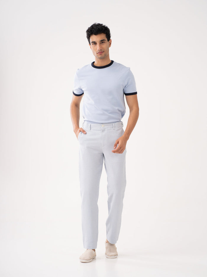 Breeze Blue Stripes Seersucker Pants