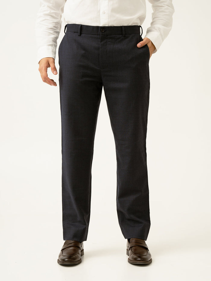 Castle Navy Houndstooth Merino Wool Pants