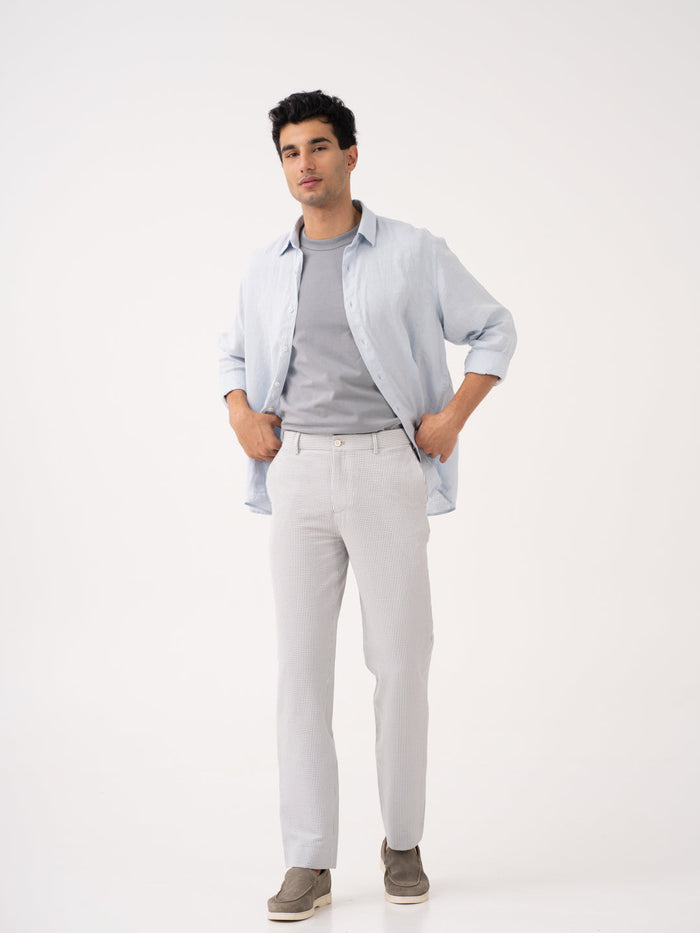 Luna Grey Stripes Seersucker Pants