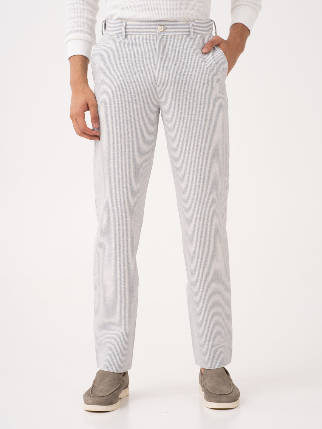 Luna Grey Stripes Seersucker Pants