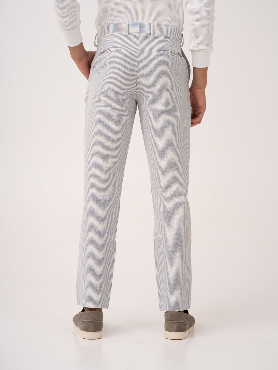 Luna Grey Stripes Seersucker Pants
