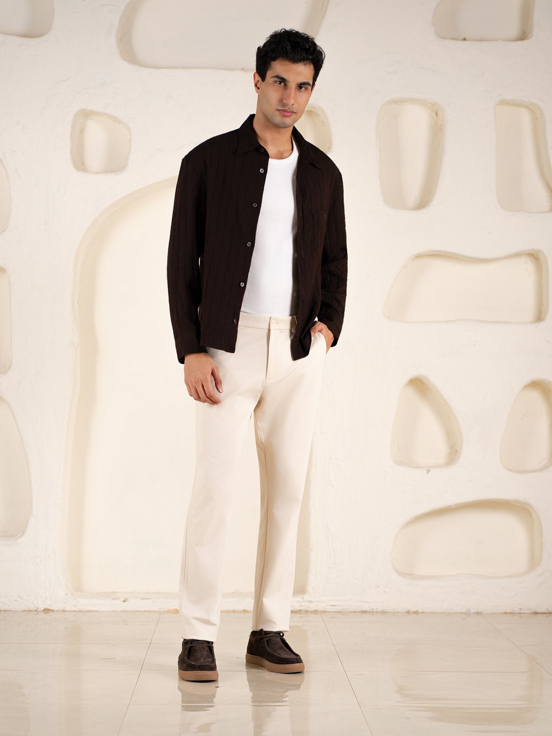 Malai Pants Cream Soft-touch Slim Fit Power Stretch Pants