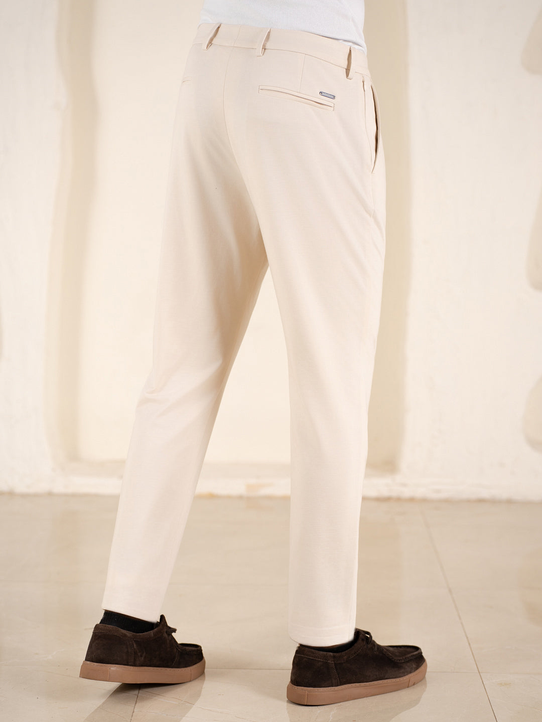 Malai Pants Cream Soft-touch Slim Fit Power Stretch Pants