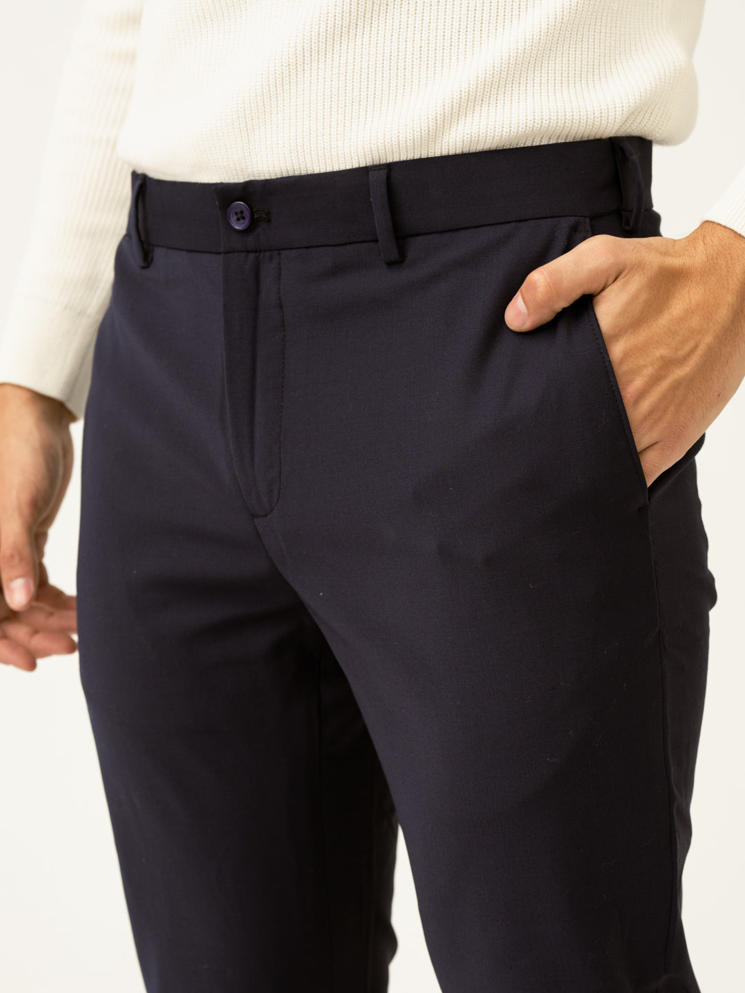 Venice Navy Luxury Merino Wool Pants