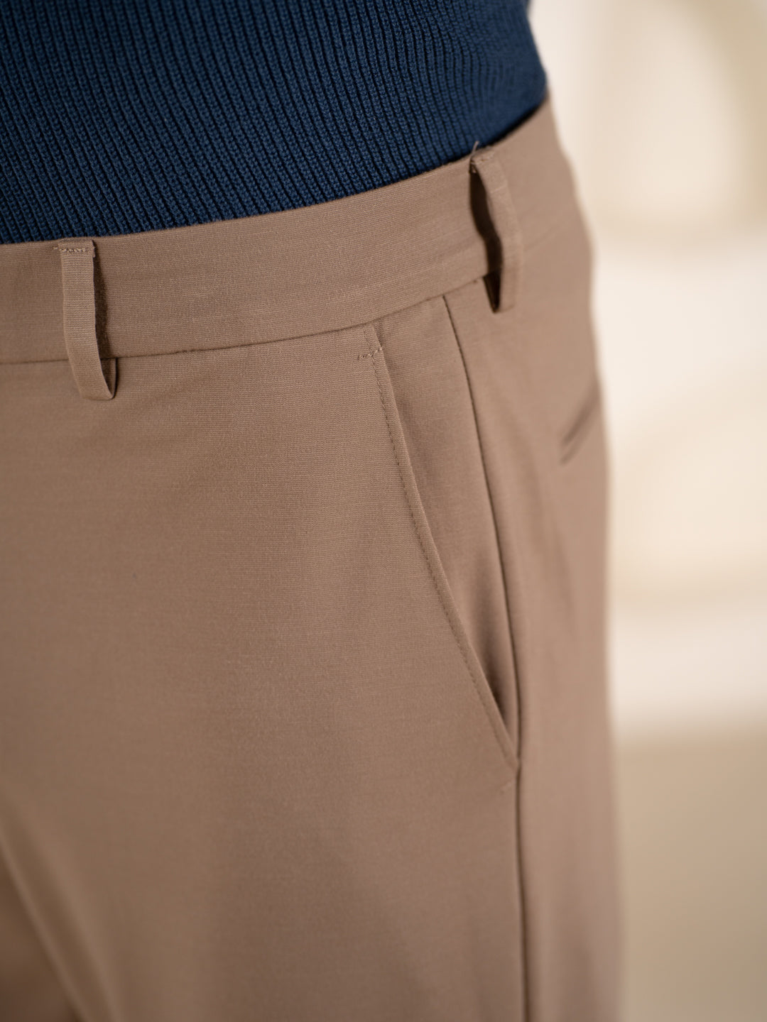 Malai Pants Khaki Soft-touch Slim Fit Power Stretch Pants