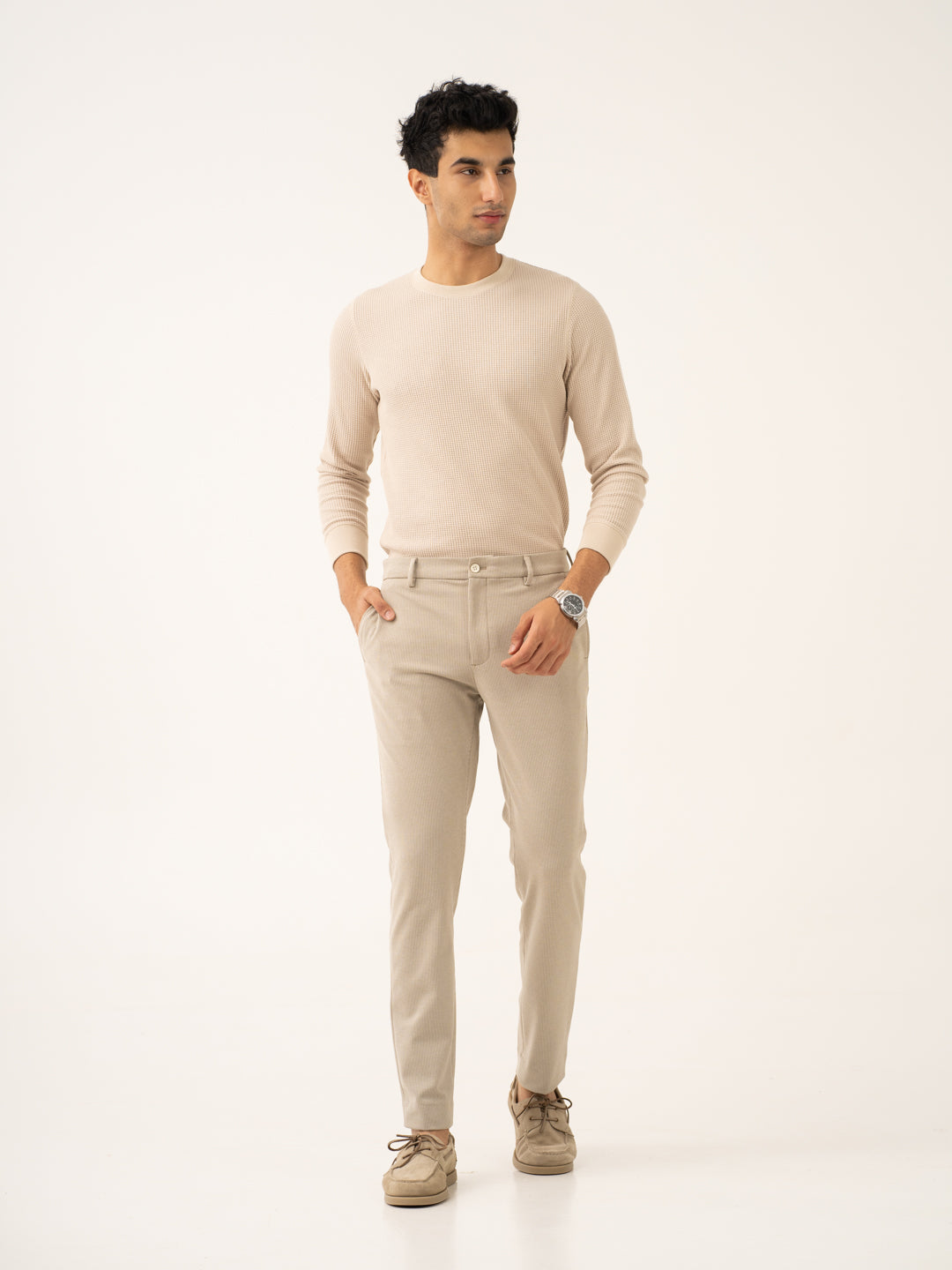 Saturn Khaki Houndstooth Power-Stretch Pants