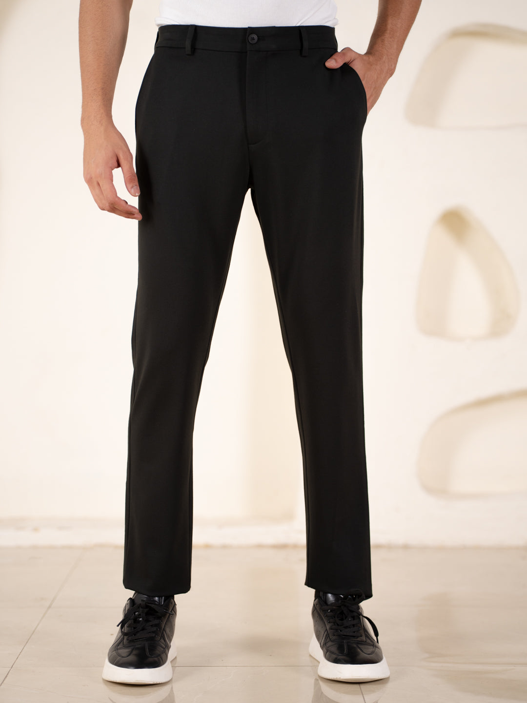 Malai Pants Black Soft-touch Slim Fit Power Stretch Pants