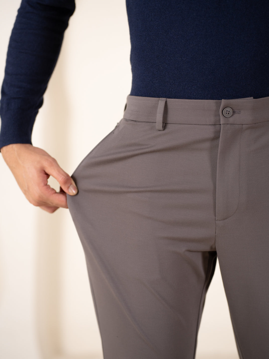 Malai Pants Dark Grey Soft-touch Slim Fit Power Stretch Pants