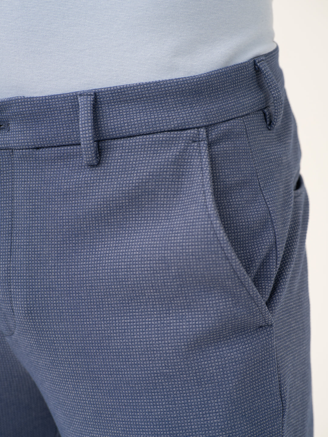 Echo Blue Waffle Textured Power-Stretch Pants