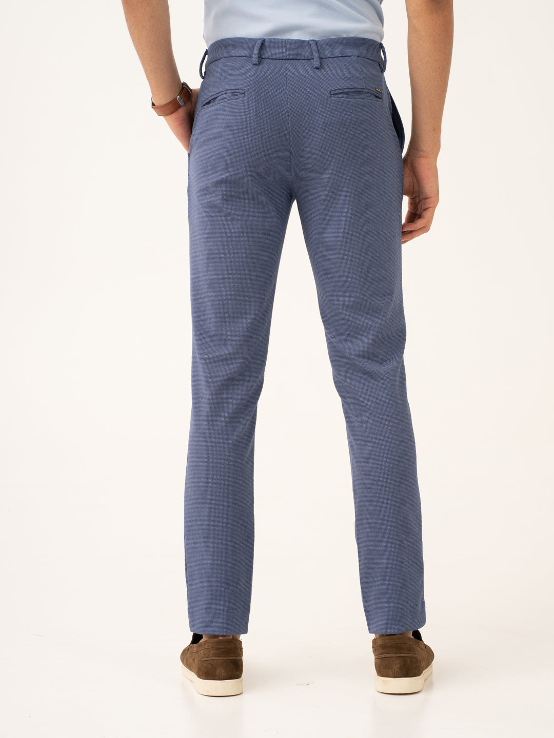 Echo Blue Waffle Textured Power-Stretch Pants