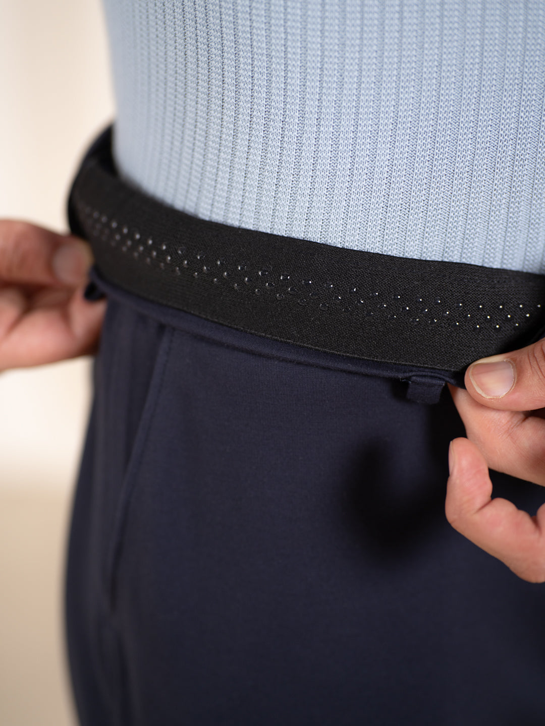 Malai Pants Navy Soft-touch Slim Fit Power Stretch Pants