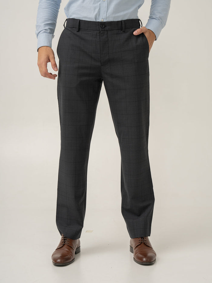 Belgium Black Checks Merino Wool Pants
