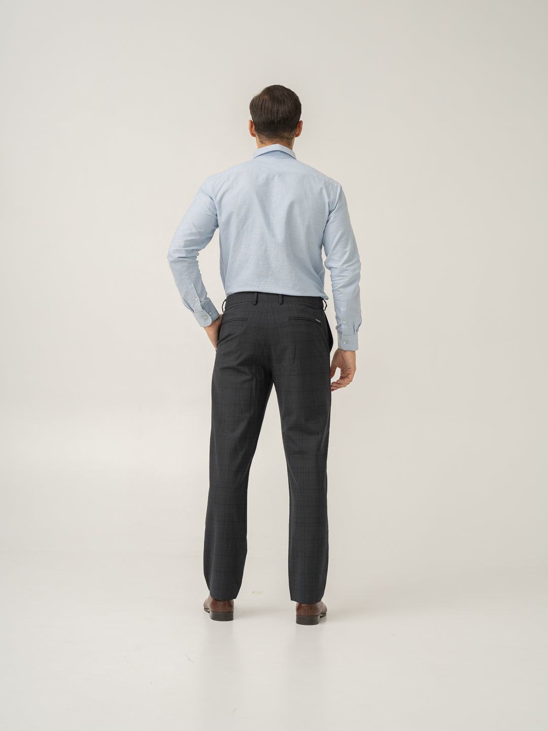 Belgium Black Checks Merino Wool Pants