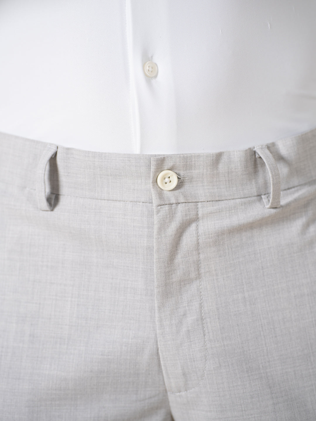 Ethereal Grey Melange Stretch Formal Pants