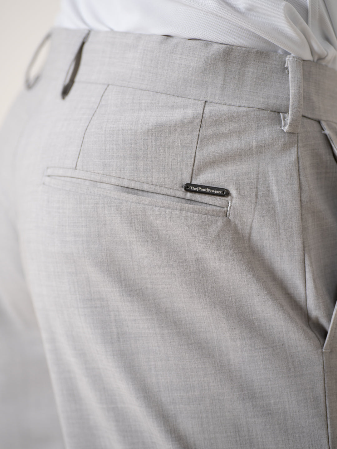 Ethereal Grey Melange Stretch Formal Pants
