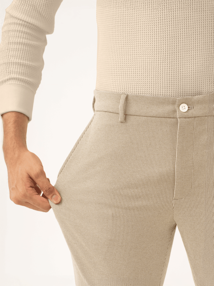 Saturn Khaki Houndstooth Power-Stretch Pants