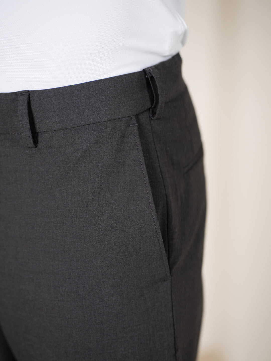Gravitas Grey Melange Stretch Formal Pants
