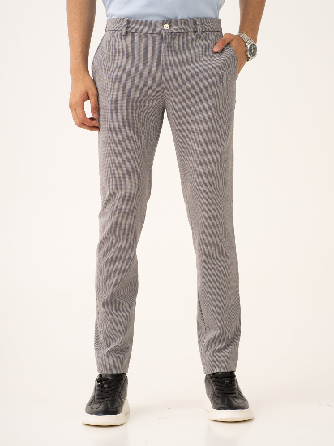 Orbit Black Houndstooth Power-Stretch Pants