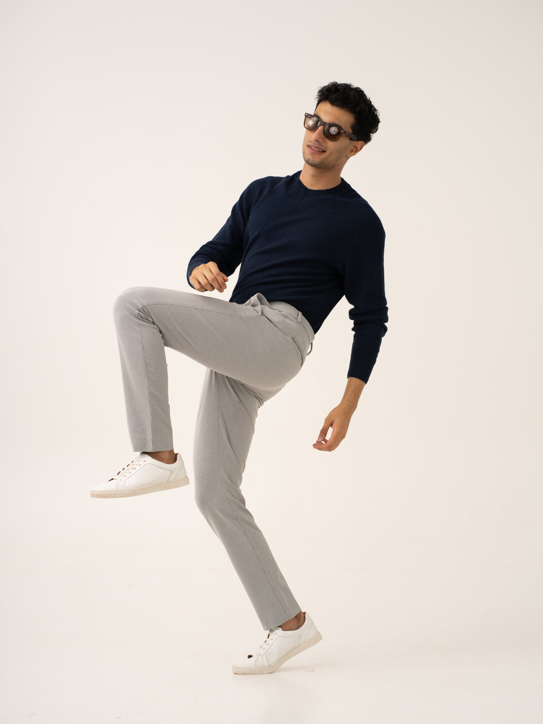 Satellite Grey Houndstooth Power-Stretch Pants