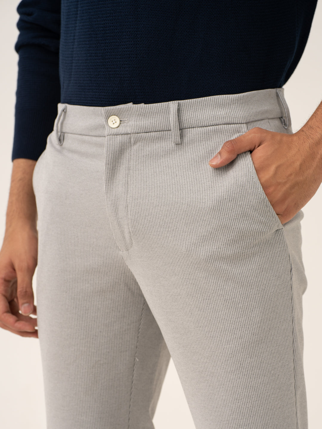 Satellite Grey Houndstooth Power-Stretch Pants