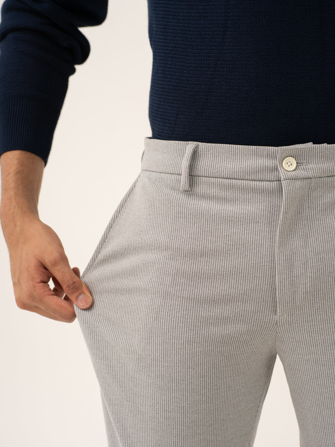 Satellite Grey Houndstooth Power-Stretch Pants